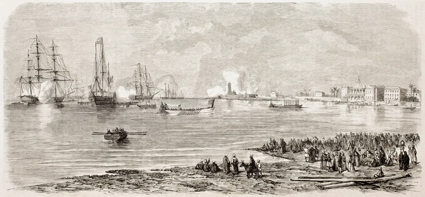 Ancient Illustration British Ships Alexandria