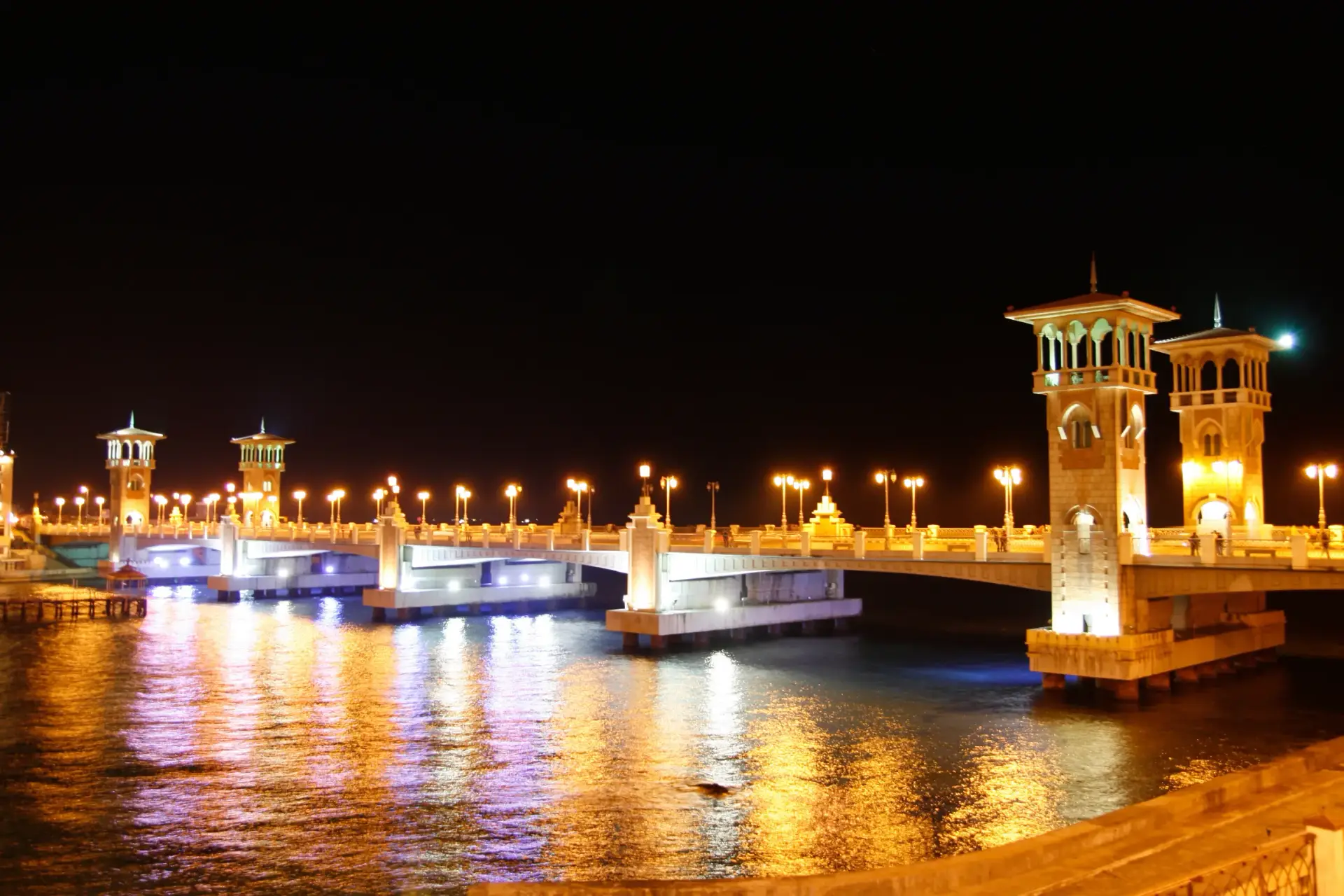 The bridge through the sea passage.